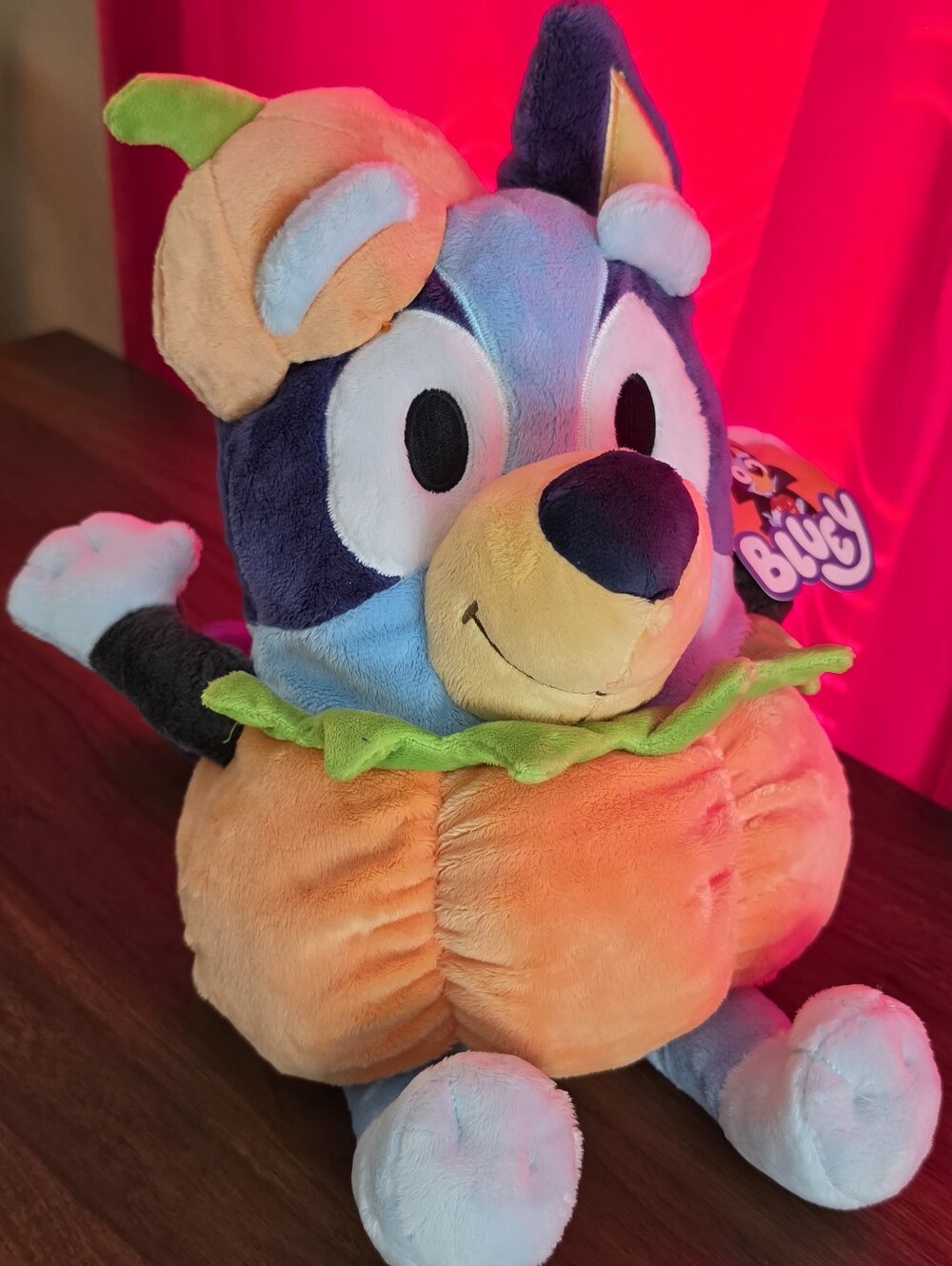 12" Bluey Halloween Pumpkin Plush Animal Adventure Bluey In Pumpkin Costume NWT